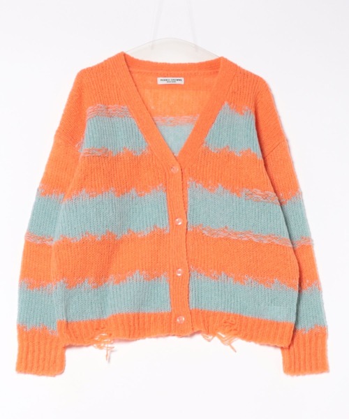 RODEO CROWNS WIDE BOWL(ロデオクラウンズワイドボウル)の「Grunge Border Knit カーディガン(カーディガン/ボレロ・レディース・オレンジ系その他/ピンク系その他/ブルー系その他3・FREE)」の9枚目の写真