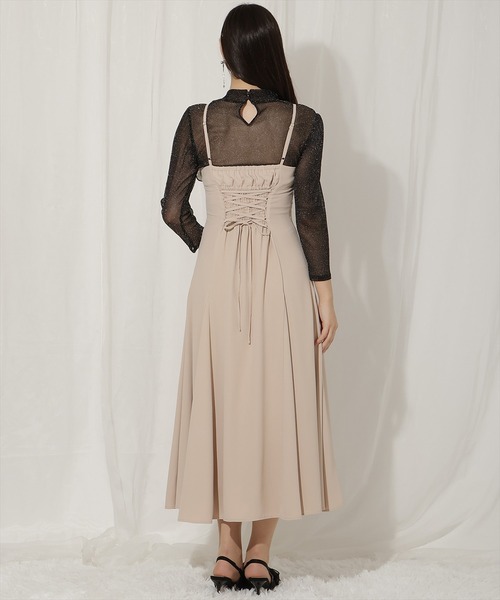 WILLSELECTION(ウィルセレクション)の「フラワーキャミワンピース×シアーラメトップス(ドレス・レディース・ブルー/ブラック/ベージュ・FREE)」の11枚目の写真