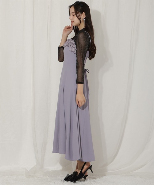 WILLSELECTION(ウィルセレクション)の「フラワーキャミワンピース×シアーラメトップス(ドレス・レディース・ブルー/ブラック/ベージュ・FREE)」の15枚目の写真