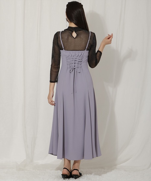 WILLSELECTION(ウィルセレクション)の「フラワーキャミワンピース×シアーラメトップス(ドレス・レディース・ブルー/ブラック/ベージュ・FREE)」の16枚目の写真
