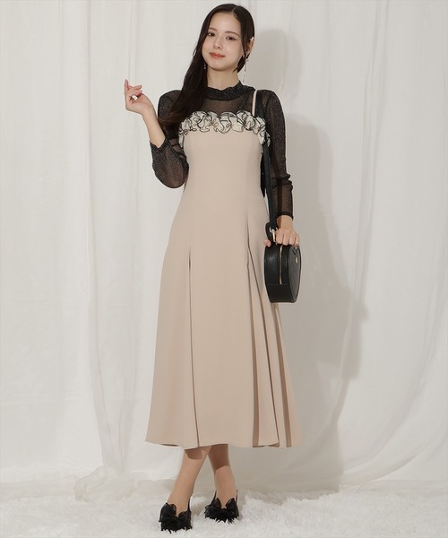 WILLSELECTION(ウィルセレクション)の「フラワーキャミワンピース×シアーラメトップス(ドレス・レディース・ブルー/ブラック/ベージュ・FREE)」の20枚目の写真