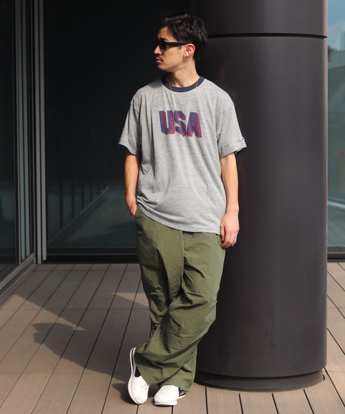 Russell Athletic（ラッセルアスレティック）の「【別注】RUSSELL ATHLETIC / リンガー Tシャツ（Tシャツ/カットソー・メンズ・ホワイト/ライトグレー/ブラック・S/M/L/XL）」の6枚目の写真