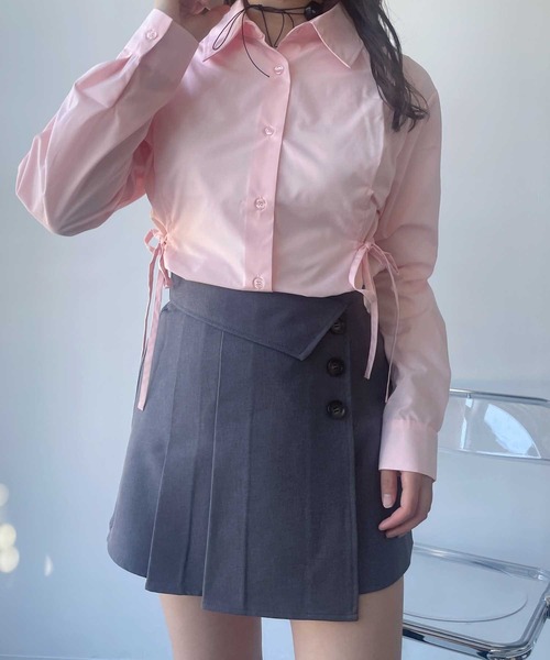 AS KNOW AS plus（アズノゥアズプラス）の「●サイドリボンタックシャツ（シャツ/ブラウス・レディース・ブルー系/ピンク/オフホワイト・FREE）」の22枚目の写真