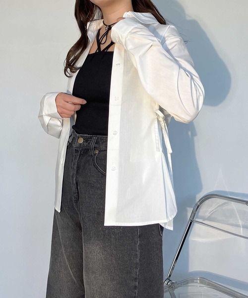 AS KNOW AS plus（アズノゥアズプラス）の「●サイドリボンタックシャツ（シャツ/ブラウス・レディース・ブルー系/ピンク/オフホワイト・FREE）」の14枚目の写真