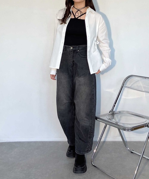 AS KNOW AS plus（アズノゥアズプラス）の「●サイドリボンタックシャツ（シャツ/ブラウス・レディース・ブルー系/ピンク/オフホワイト・FREE）」の18枚目の写真