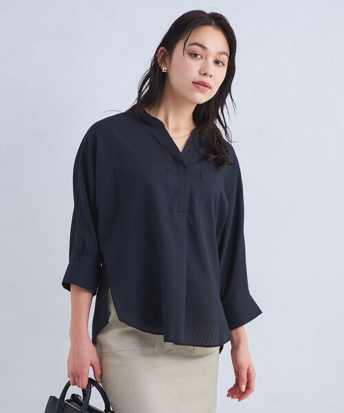 帰宅部専用 セール】ドビー スキッパー ポケット 7分袖 ブラウス（シャツ