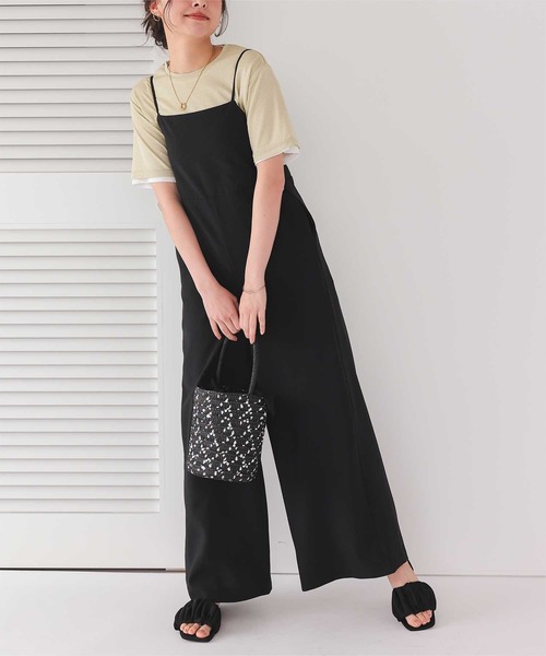 titivate（ティティベイト）の「バックデザインルーズキャミソールオールインワン（つなぎ/オールインワン・レディース・ブラック/グリーン/ダークブラウン・SP/S/M/MT/L）」の2枚目の写真