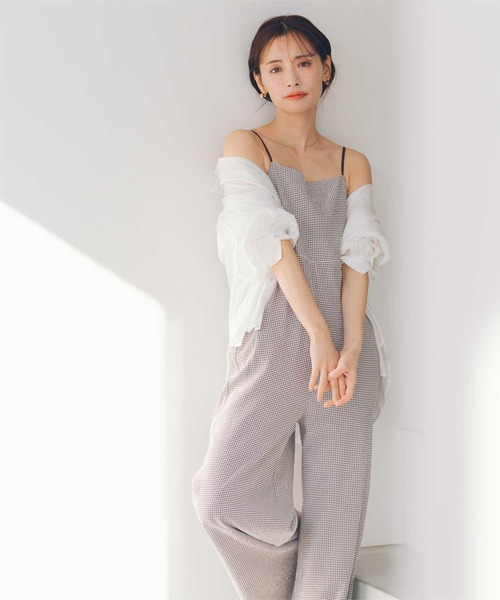 titivate（ティティベイト）の「バックデザインルーズキャミソールオールインワン（つなぎ/オールインワン・レディース・ブラック/グリーン/ダークブラウン・SP/S/M/MT/L）」の8枚目の写真