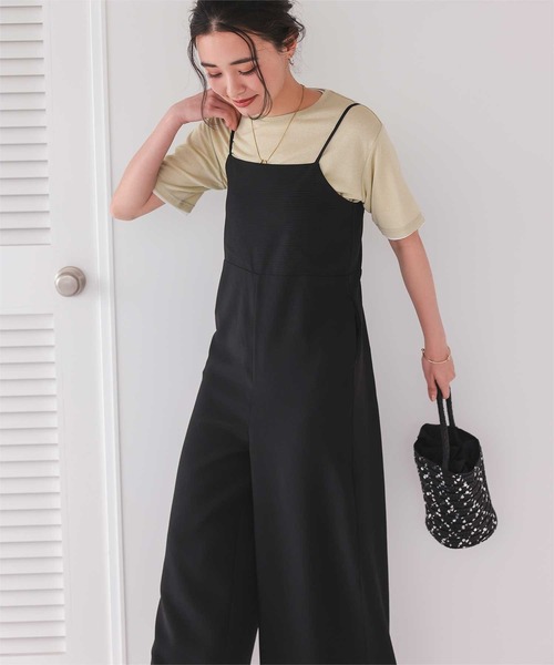 titivate（ティティベイト）の「バックデザインルーズキャミソールオールインワン（つなぎ/オールインワン・レディース・ブラック/グリーン/ダークブラウン・SP/S/M/MT/L）」の4枚目の写真