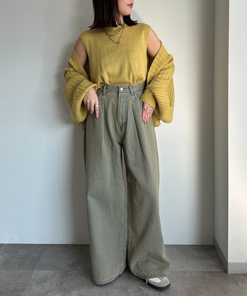 apres jour mignon(アプレジュールミニョン)の「袖ボリュームレイヤードニット【ZOZOTOWN限定アイテム】(ニット/セーター・レディース・アイボリー/イエロー/ブラック・X-LARGE/フリー)」の6枚目の写真