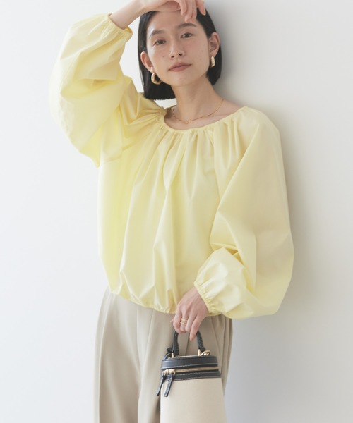 AMERICAN HOLIC(アメリカンホリック)の「イージーケアオフショルダーギャザーブラウス(シャツ/ブラウス・レディース・オフホワイト/ブラック/イエロー・M/L)」の13枚目の写真