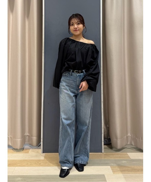 AMERICAN HOLIC(アメリカンホリック)の「イージーケアオフショルダーギャザーブラウス(シャツ/ブラウス・レディース・オフホワイト/ブラック/イエロー・M/L)」の12枚目の写真