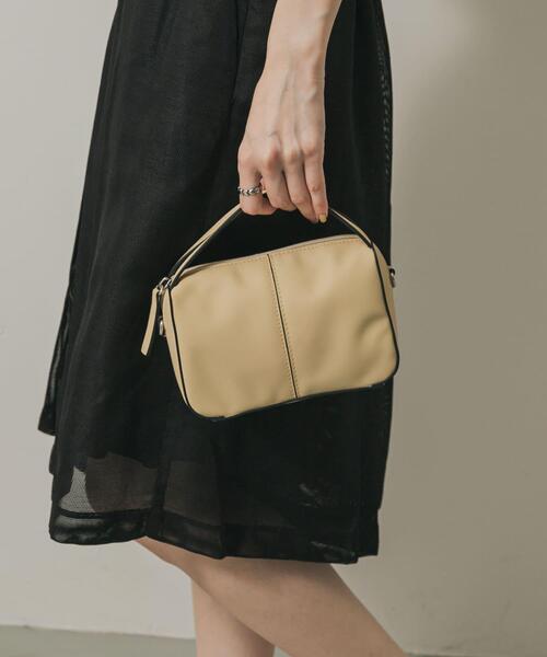 SENSE OF PLACE by URBAN RESEARCH(センスオブプレイスバイアーバンリサーチ)の「『防汚』2WAYセンターシームプチショルダーバッグ(ハンドバッグ・レディース・ベージュ/ライトグレー/ブラック/ピンク/シルバー・ONE)」の9枚目の写真