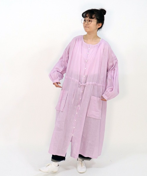 haupia(ハウピア)の「着こなし自由なポケットワンピース【ワンピース】(シャツワンピース・レディース・チャコールグレー/オフホワイト/ベージュ/ラベンダー・MEDIUM)」の16枚目の写真