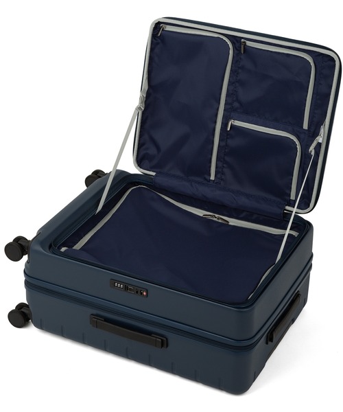 ACE(エース)の「エース スーツケース エスカレラ 62L 5~7泊 4kg フロントオープン 静音双輪キャスター 1気室 No.05652(スーツケース/キャリーバッグ・メンズ・ブルー系その他/ネイビー/ベージュ系/ブラック/アイボリー・M)」の8枚目の写真
