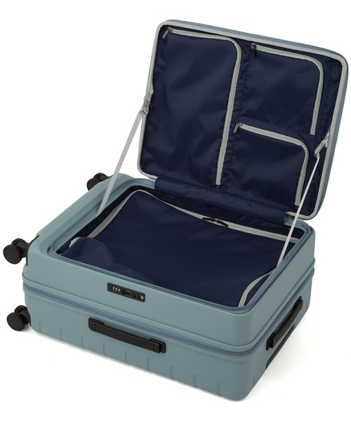 ACE(エース)の「エース スーツケース エスカレラ 62L 5~7泊 4kg フロントオープン 静音双輪キャスター 1気室 No.05652(スーツケース/キャリーバッグ・メンズ・ブルー系その他/ネイビー/ベージュ系/ブラック/アイボリー・M)」の9枚目の写真