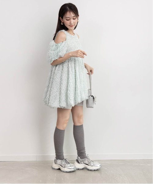 RANDA（ランダ）の「シアーフラワーオープンデザインスニーカー（スニーカー・レディース・ホワイト/ブラック/シルバー・L/M/S/LL）」の10枚目の写真