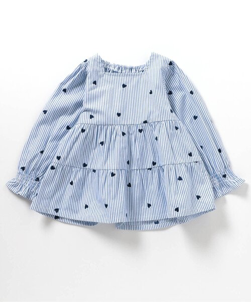 セール】【ジュニア対応】ハート刺繍ティアードチュニック（チュニック