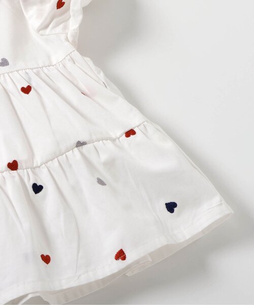 apres les cours（アプレレクール）の「【ジュニア対応】ハート刺繍ティアードチュニック（チュニック・キッズ・アイボリー/ストライプ・120/80/130/140/90/100/110）」の15枚目の写真