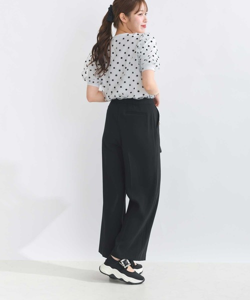 PICCIN PERLA（ピッチンペルラ）の「チュールドットニット（ニット/セーター・レディース・オフホワイト/ブラック・M）」の9枚目の写真