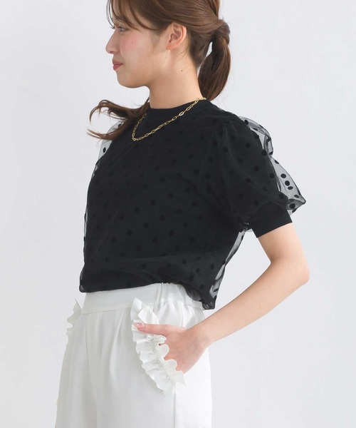 PICCIN PERLA（ピッチンペルラ）の「チュールドットニット（ニット/セーター・レディース・オフホワイト/ブラック・M）」の14枚目の写真