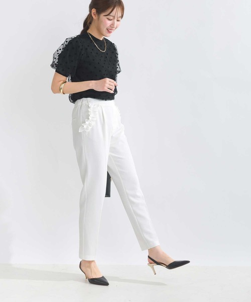 PICCIN PERLA（ピッチンペルラ）の「チュールドットニット（ニット/セーター・レディース・オフホワイト/ブラック・M）」の17枚目の写真