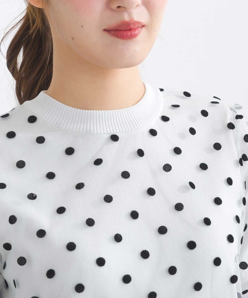 PICCIN PERLA（ピッチンペルラ）の「チュールドットニット（ニット/セーター・レディース・オフホワイト/ブラック・M）」の20枚目の写真