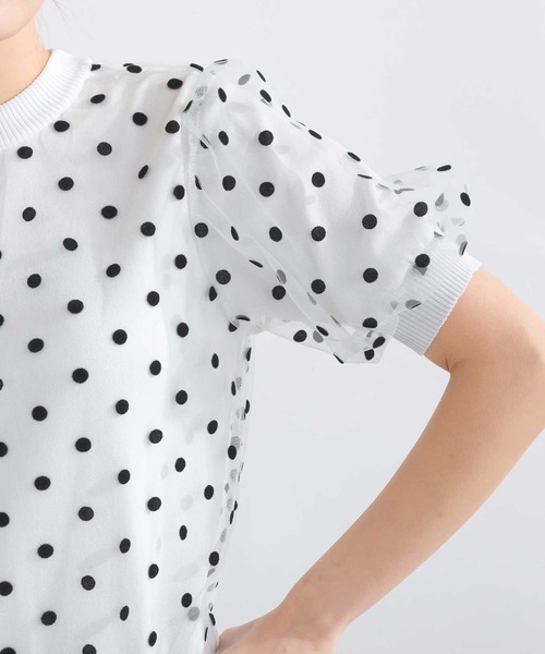 PICCIN PERLA（ピッチンペルラ）の「チュールドットニット（ニット/セーター・レディース・オフホワイト/ブラック・M）」の22枚目の写真