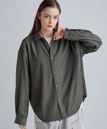 SOCCE（ソーシー）の「ルーズシルエットピーチタッチ起毛ツイルドレープシャツ（シャツ/ブラウス）」