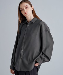 SOCCE（ソーシー）の「ルーズシルエットピーチタッチ起毛ツイルドレープシャツ（シャツ/ブラウス）」