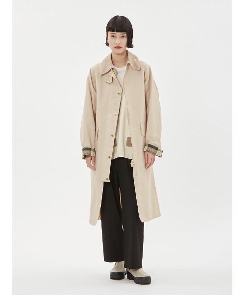 Barbour(バブアー)の「【CALDBECK / カルドベック】 ノンワックス ライトウェイト コート"Japan Exclusive"(ステンカラーコート・レディース・ブラック/ベージュ/ライトベージュ・SMALL/MEDIUM)」の6枚目の写真