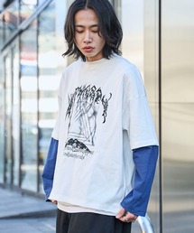 WEGO | WEGO/【25年春夏新作】フェイクレイヤードグラフィックロンT(Tシャツ/カットソー)