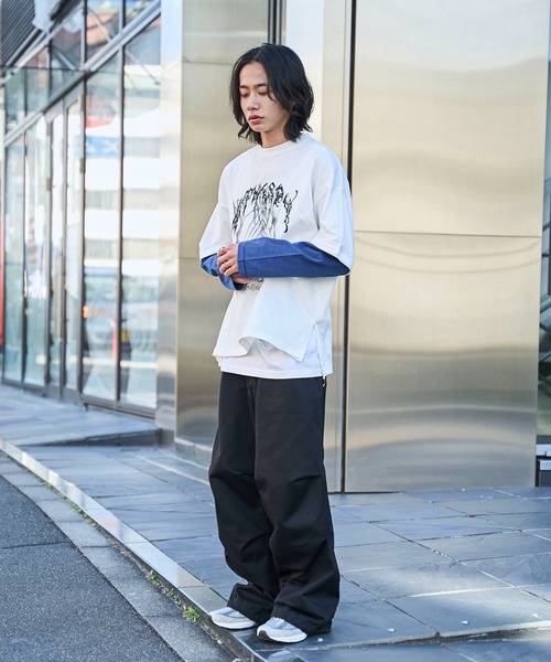 WEGO（ウィゴー）の「WEGO/フェイクレイヤードグラフィックロンT（Tシャツ/カットソー・メンズ・レッド系その他5/ブルー系その他5/グレー系その他5/ホワイト系その他5・LARGE/MEDIUM）」の5枚目の写真