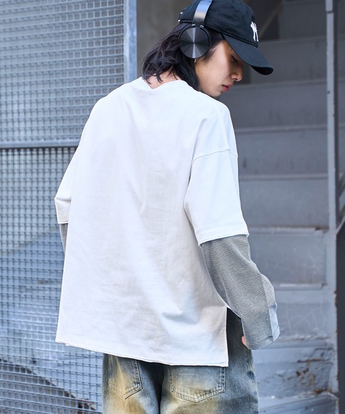 WEGO（ウィゴー）の「WEGO/フェイクレイヤードグラフィックロンT（Tシャツ/カットソー・メンズ・レッド系その他5/ブルー系その他5/グレー系その他5/ホワイト系その他5・LARGE/MEDIUM）」の18枚目の写真