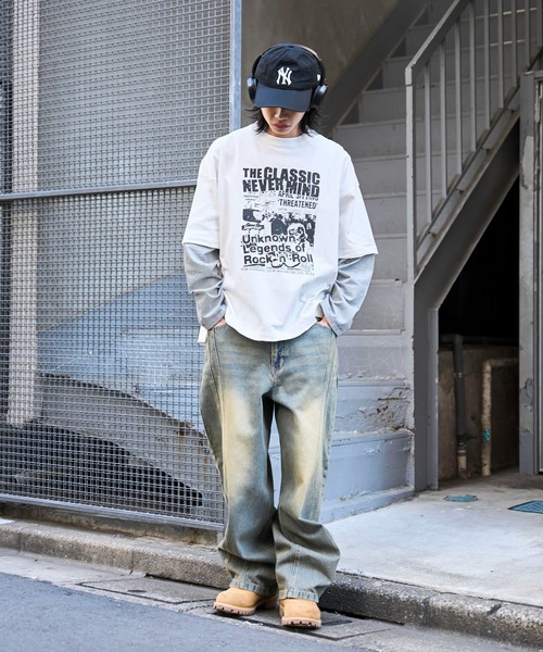 WEGO（ウィゴー）の「WEGO/フェイクレイヤードグラフィックロンT（Tシャツ/カットソー・メンズ・レッド系その他5/ブルー系その他5/グレー系その他5/ホワイト系その他5・LARGE/MEDIUM）」の21枚目の写真