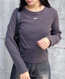 GOLDプレートテレコ長袖ピタTシャツ