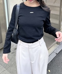 GOLDプレートテレコ長袖ピタTシャツ