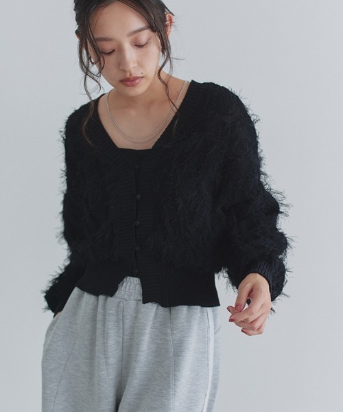 ECLAM（クラム）の「フリンジカーディガン（カーディガン/ボレロ・レディース・アイボリー/ブラック・M）」の21枚目の写真