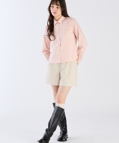 To b. by agnes b.（トゥービーバイアニエスベー）の「コットンブロードシャツ（シャツ/ブラウス・レディース・ピンク・36/38/40）」の6枚目の写真