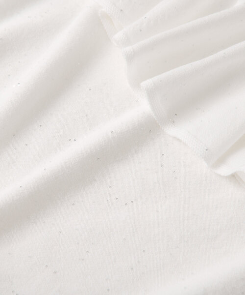 La boutique BonBon（ラブティックボンボン）の「【最強愛されニット】スパンコールラッフルオフショルニット（ニット/セーター・レディース・サックスブルー/ホワイト/ピンク・FREE）」の15枚目の写真