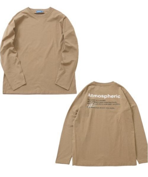 GLAZOS（グラソス）の「【大人向けサイズあり】【プチプラ】バックロゴ長袖Tシャツ（Tシャツ/カットソー・キッズ・ホワイト/ベージュ/グリーン/ブラック/グレー・S/M/L/LL）」の4枚目の写真