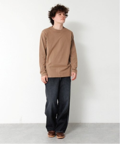 GLAZOS（グラソス）の「【大人向けサイズあり】【プチプラ】バックロゴ長袖Tシャツ（Tシャツ/カットソー・キッズ・ホワイト/ベージュ/グリーン/ブラック/グレー・S/M/L/LL）」の21枚目の写真