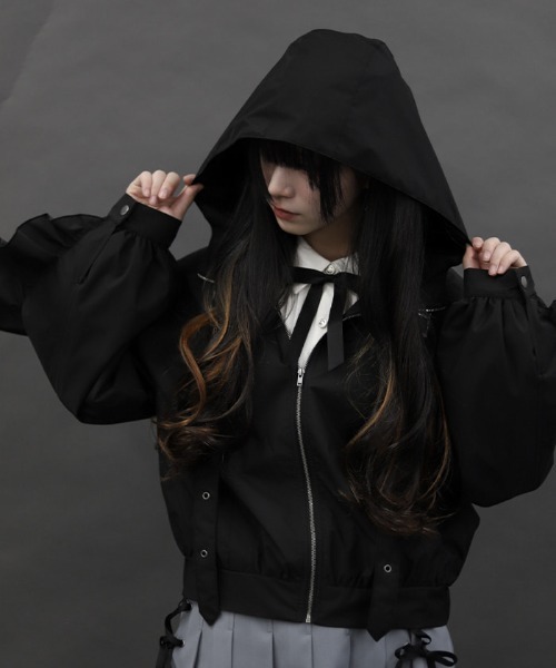 axes femme POETIQUE（アクシーズファムポエティック）の「ベルトデザインブルゾン（ブルゾン・レディース・ブラック/ホワイト・MEDIUM）」の12枚目の写真