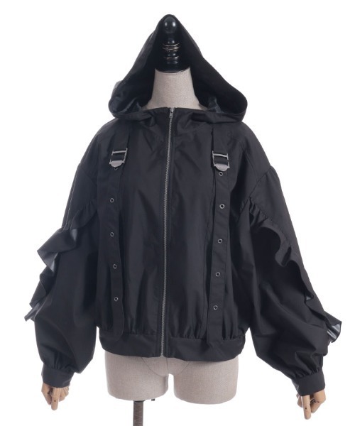 axes femme POETIQUE（アクシーズファムポエティック）の「ベルトデザインブルゾン（ブルゾン・レディース・ブラック/ホワイト・MEDIUM）」の19枚目の写真