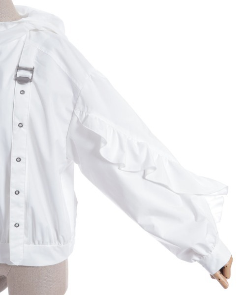 axes femme POETIQUE（アクシーズファムポエティック）の「ベルトデザインブルゾン（ブルゾン・レディース・ブラック/ホワイト・MEDIUM）」の6枚目の写真