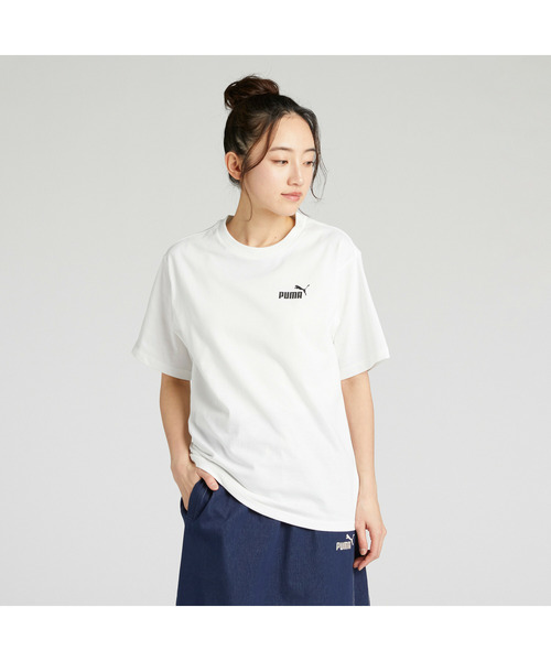 PUMA（プーマ）の「PUMA プーマ ウィメンズ ESS MX NO1 ロゴ リラックス 半袖 Tシャツ（Tシャツ/カットソー・レディース・ホワイト/ピンク系その他/ミント・LARGE/X-LARGE/MEDIUM/SMALL）」の2枚目の写真