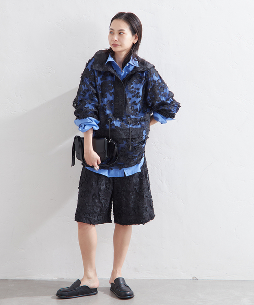 LAYAS レースジャガードフーディ