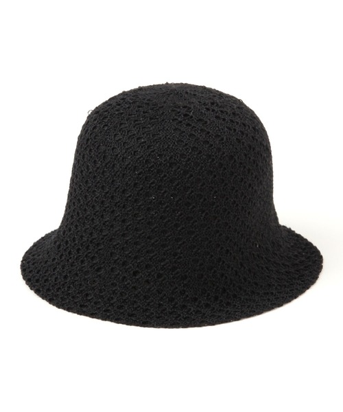 BAYFLOW（ベイフロー）の「透かし編みサーモハット（ハット・レディース・オフホワイト/ブラック・FREE）」の4枚目の写真