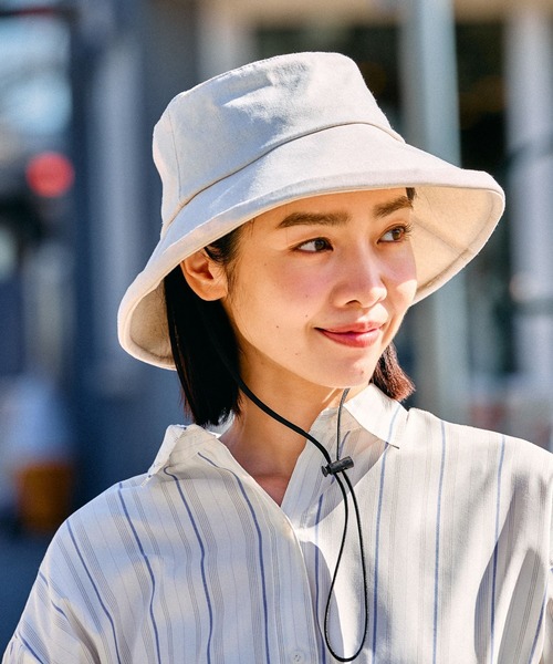 FOUND GOOD(ファウンドグッド)の「アラエルヒモツキハット(ハット・レディース・ネイビー/ブラック/アイボリー/グレー系2・FREE)」の4枚目の写真