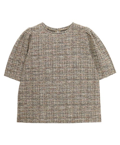 Pierrot(ピエロ)の「ツイードパフスリーブカットソー(Tシャツ/カットソー・レディース・ベージュ/ブラック/ブルー・M/L/LL/S)」の5枚目の写真
